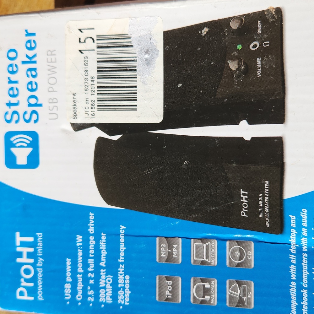 ProHT USB POWER STEREO SPEAKERS. (Black)